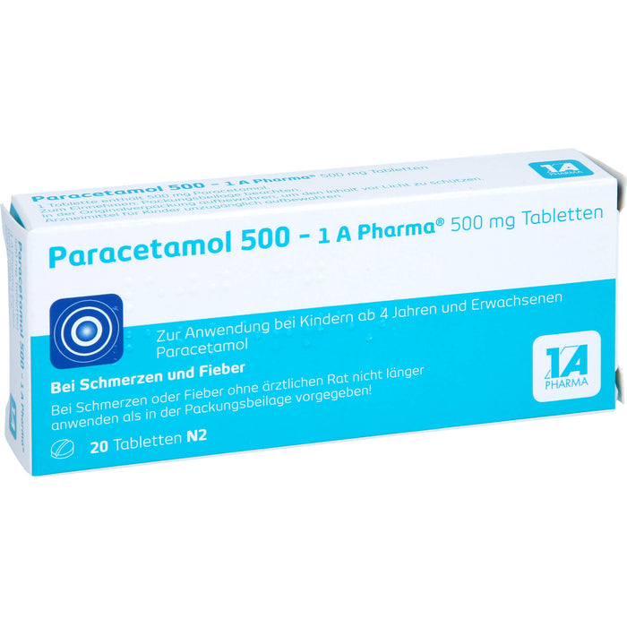 Paracetamol 500 - 1 A Pharma, 20 pc Tablettes