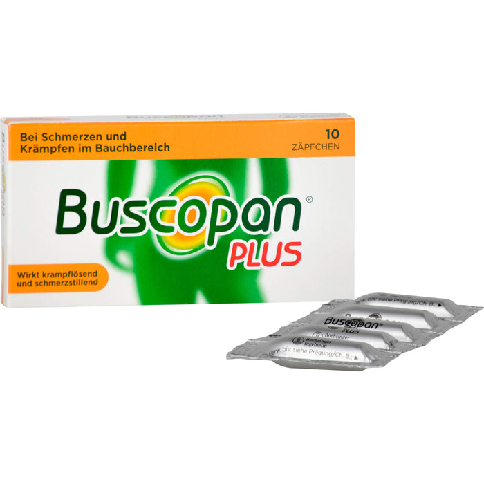 Buscopan plus Zäpfchen bei Schmerzen und Krämpfen im Bauchbereich, 10 St. Zäpfchen