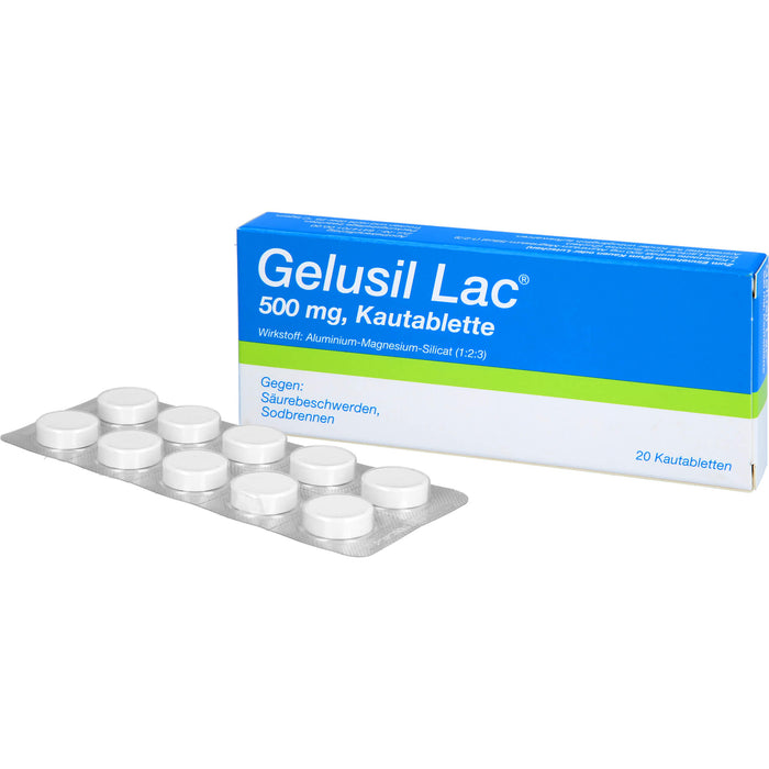 Gelusil Lac Kautabletten gegen Säurebeschwerden, Sodbrennen, 20 pcs. Tablets