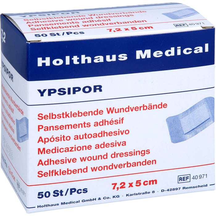 WUNDVERBAND steril YPSIPOR 7,2x5cm, 50 St VER