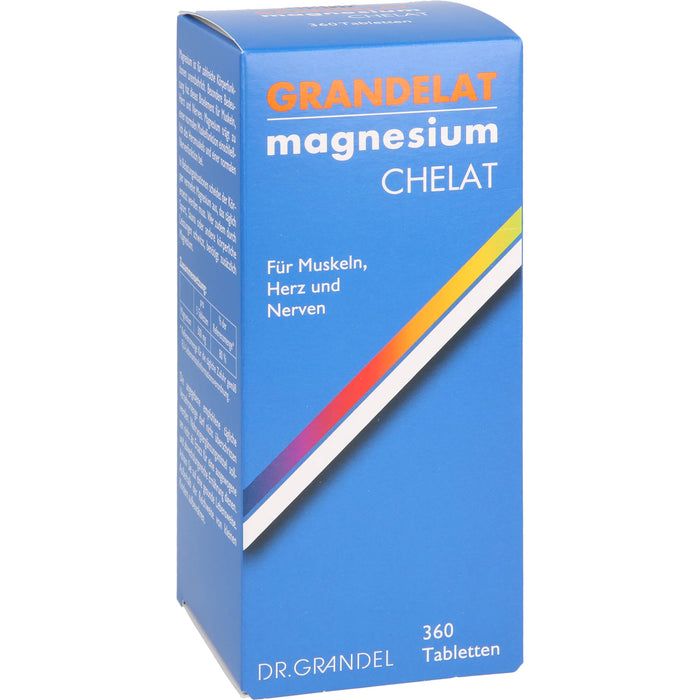 Grandelat Magnesium Chelat Tabletten für Muskeln, Herz und Nerven, 360 pc Tablettes