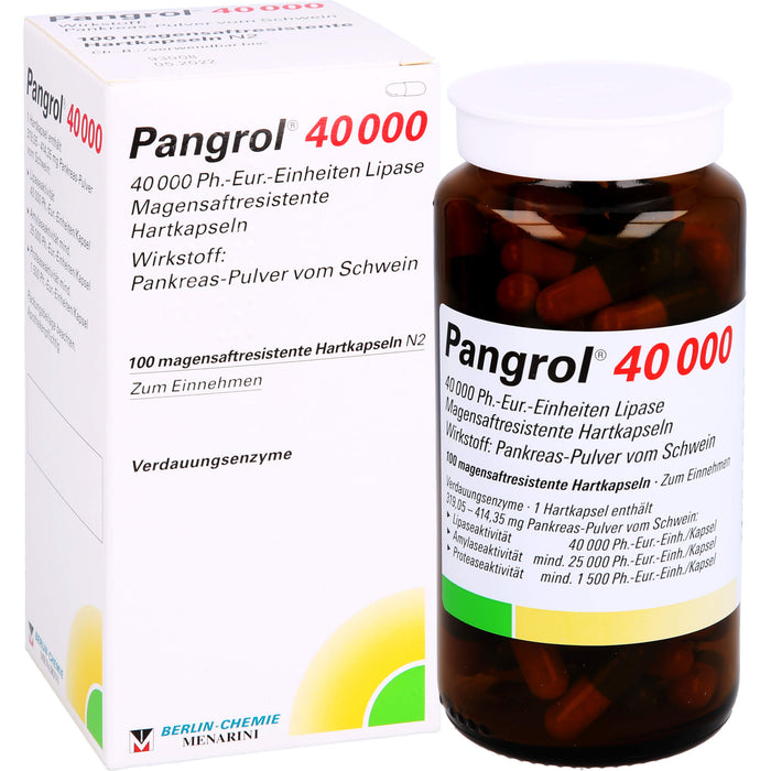 Pangrol 40000 Kapseln Verdauungsenzyme, 100 pc Capsules