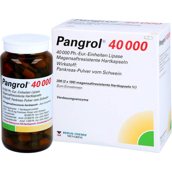 Pangrol 40000 Kapseln Verdauungsenzyme, 200 St. Kapseln