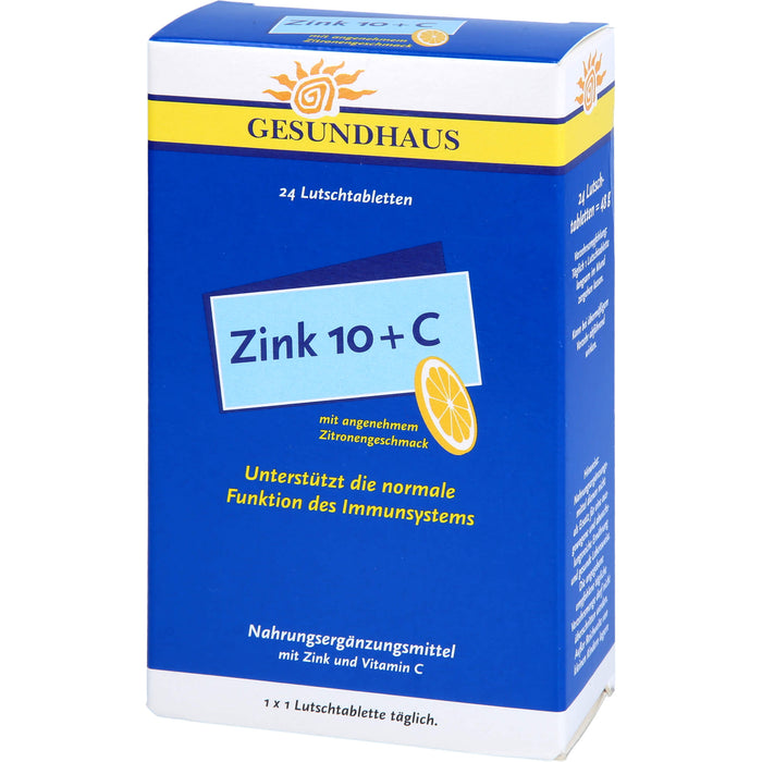 GESUNDHAUS Zink 10 + C Lutschtabletten, 24 St. Tabletten