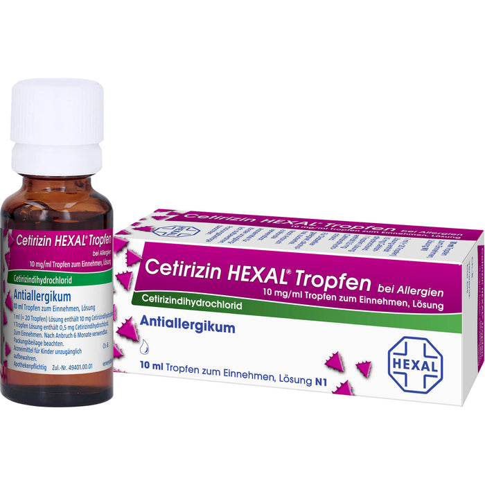 Cetirizin HEXAL Tropfen bei Allergien, 10 ml Solution