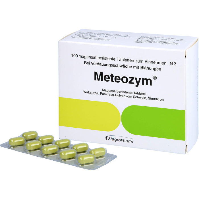 Meteozym Filmtabletten bei Verdauungsschwäche mit Blähungen, 100 pcs. Tablets