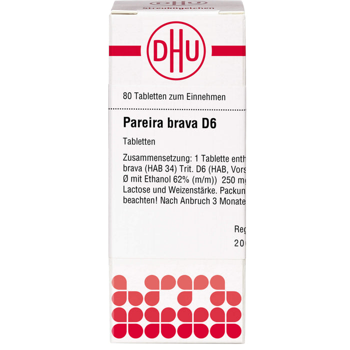 DHU Pareira brava D6 Tabletten, 80 St. Tabletten