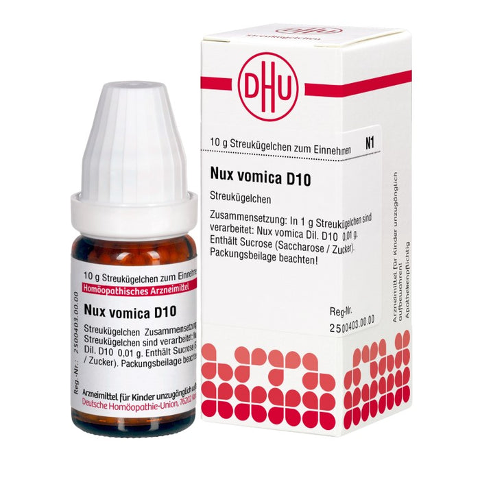 DHU Nux vomica D10 Streukügelchen, 10 g Globules