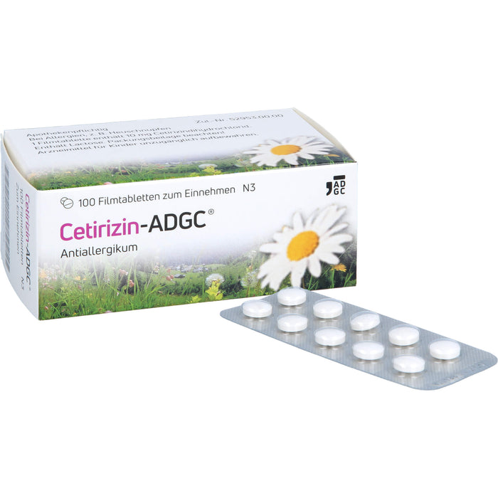 Cetirizin-ADGC Filmtabletten bei Allergien, 100 pc Tablettes