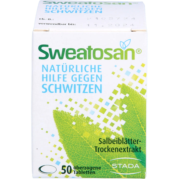 Sweatosan Tabletten natürliche Hilfe gegen Schwitzen, 50 pcs. Tablets