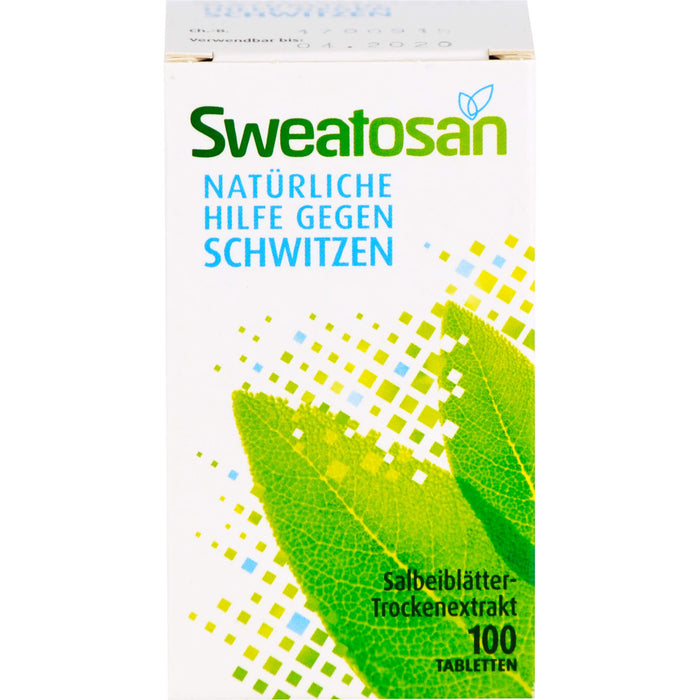 Sweatosan Tabletten natürliche Hilfe gegen Schwitzen, 100 St. Tabletten