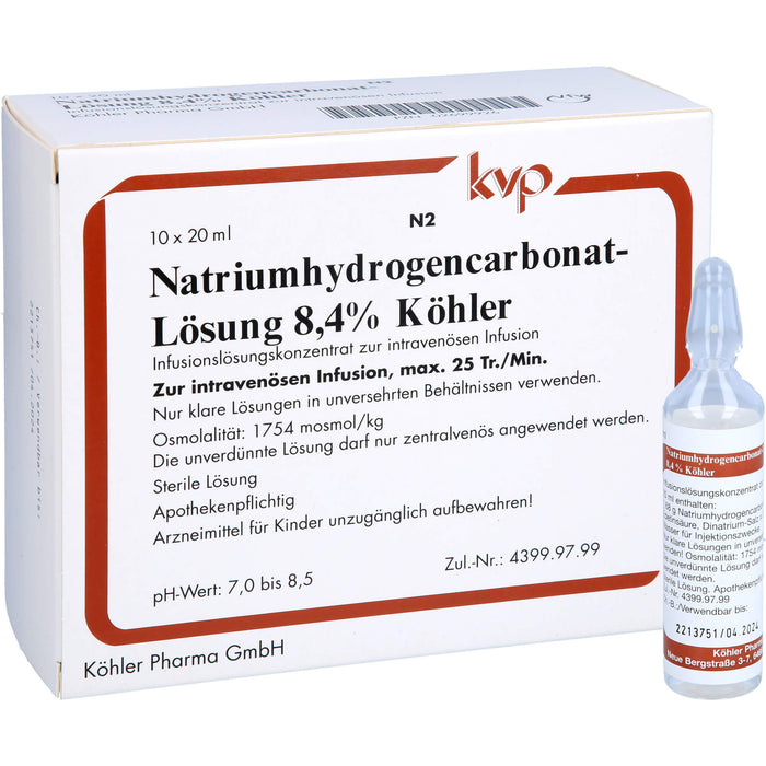 Natriumhydrogencarbonat-Lösung 8,4 % Köhler Ampullen, 10X20 ml INF