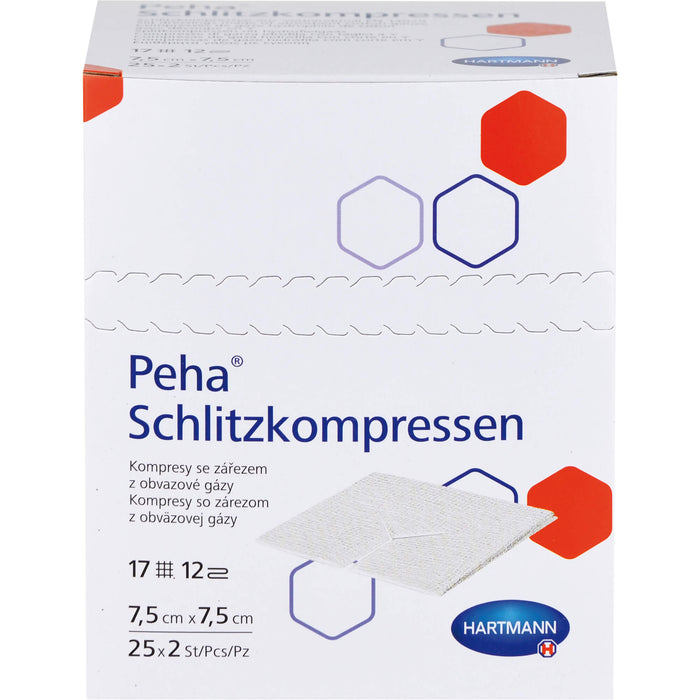 Peha Schlitzkompressen steril 7,5 x 7,5 cm, 50 pc Compresses