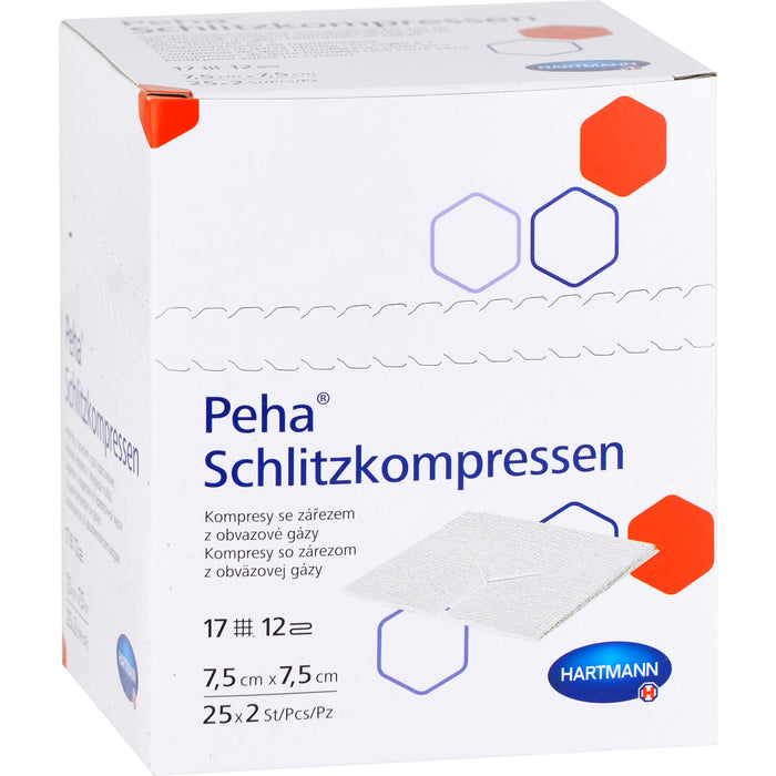 Peha Schlitzkompressen steril 7,5 x 7,5 cm, 50 pc Compresses