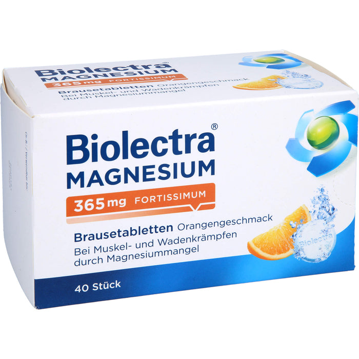 Biolectra Magnesium 365 mg fortissimum Brausetabletten Orangengeschmack, 40 pc Tablettes