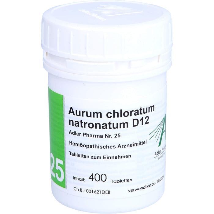 Adler Pharma Aurum chloratum natronatum D12  Biochemie nach Dr. Schüßler Nr. 25 Tabletten, 400 pcs. Tablets