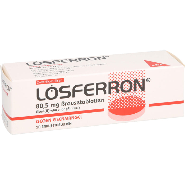 LOSFERRON Brausetabletten gegen Eisenmangel, 20 pc Tablettes