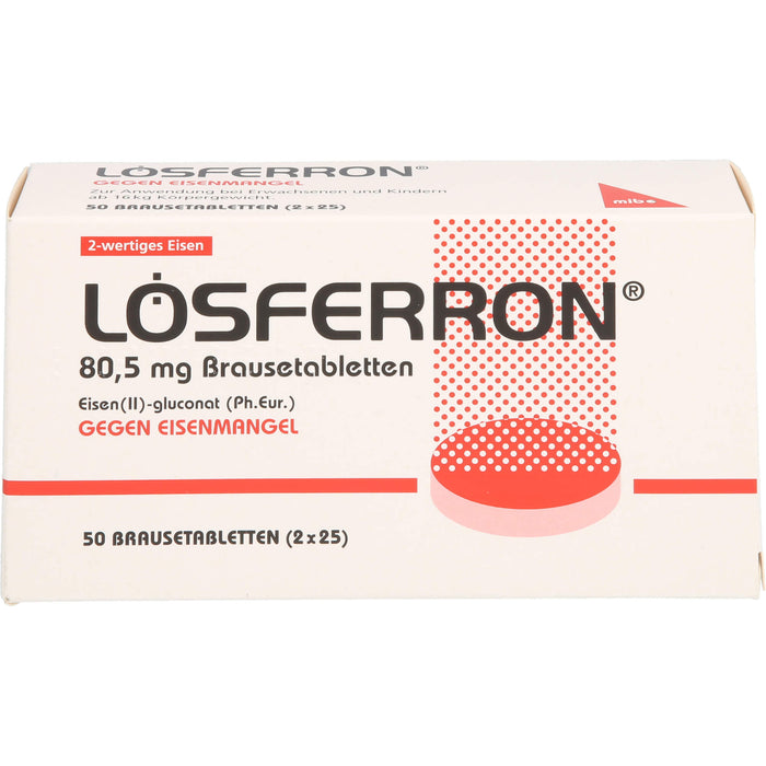 LOSFERRON Brausetabletten gegen Eisenmangel, 50 St. Brausetabletten