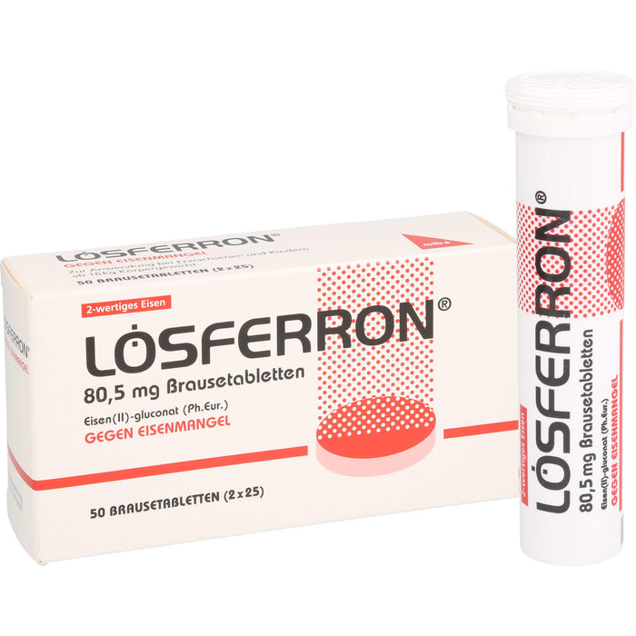 LOSFERRON Brausetabletten gegen Eisenmangel, 50 pc Comprimés effervescents