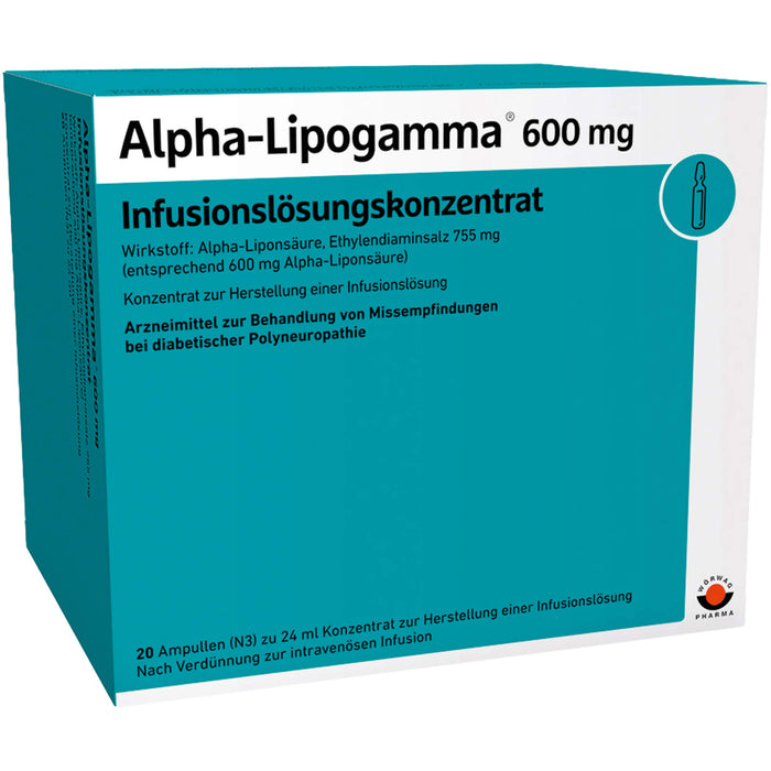 Alpha-Lipogamma 600 mg Infusionslösungskonzentrat, 20X24 ml IFK