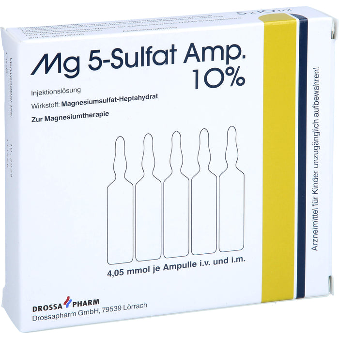 Mg 5-Sulfat Amp. 10% Injektionslösung zur Magnesiumtherapie, 5 pc Ampoules