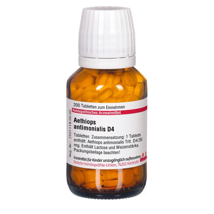 Aethiops antimonialis D4 DHU Tabletten, 200 St. Tabletten