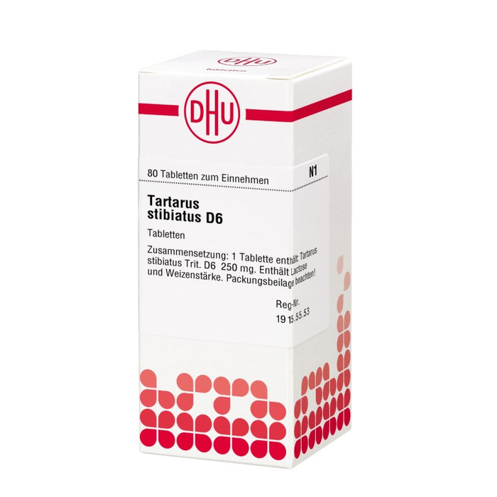 Tartarus stibiatus D6 DHU Tabletten, 80 St. Tabletten