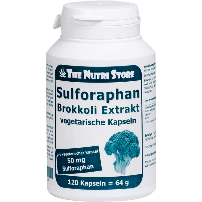 The Nutri Store Sulforaphan 50 mg Brokkoli Extrakt Kapseln, 120 pc Capsules