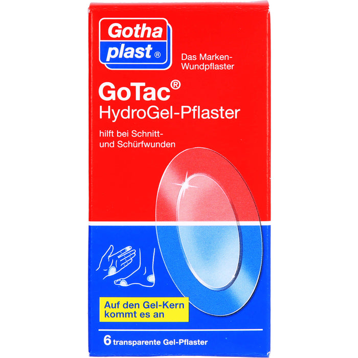 GoTac Hydro transparente Gel-Pflaster oval 7,4 cm x 4,5 cm, 6 pc Pansement