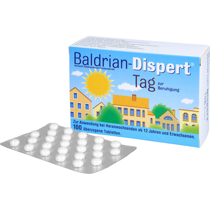 Baldrian-Dispert Tag überzogene Tabletten zur Beruhigung, 100 pc Tablettes