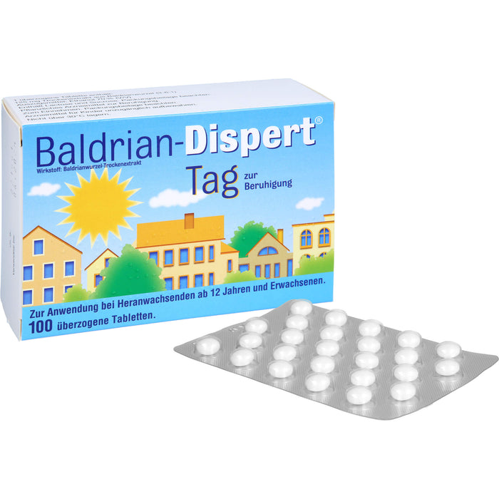 Baldrian-Dispert Tag überzogene Tabletten zur Beruhigung, 100 pc Tablettes