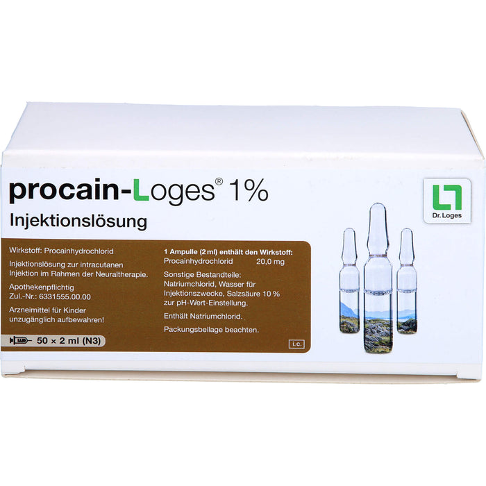 Procain-Loges 1 % Injektionslösung Ampullen, 50 pc Ampoules