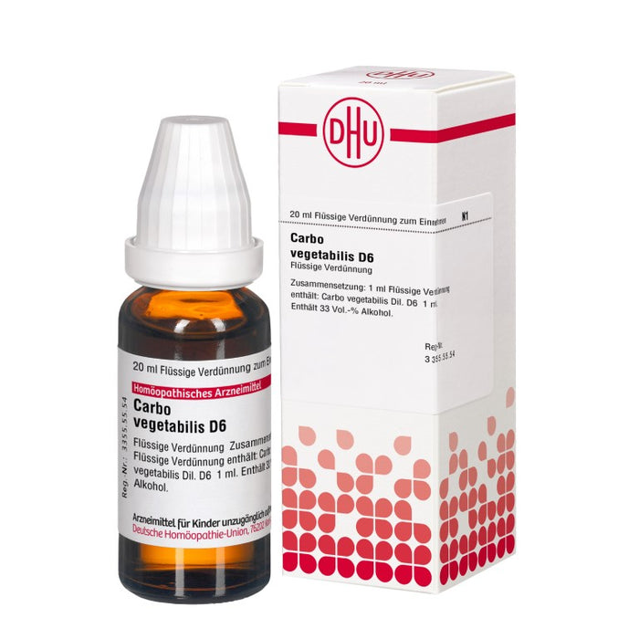 DHU Carbo vegetabilis D6 Dilution, 20 ml Lösung