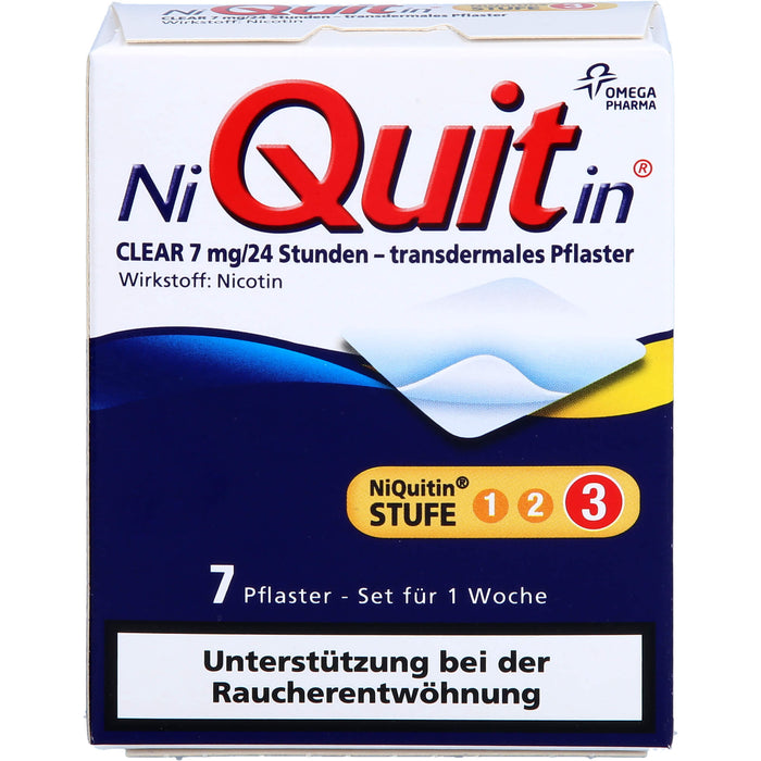 NiQuitin CLEAR 7 mg/24 Stunden - transdermales Pflaster, 7 pcs. Patch