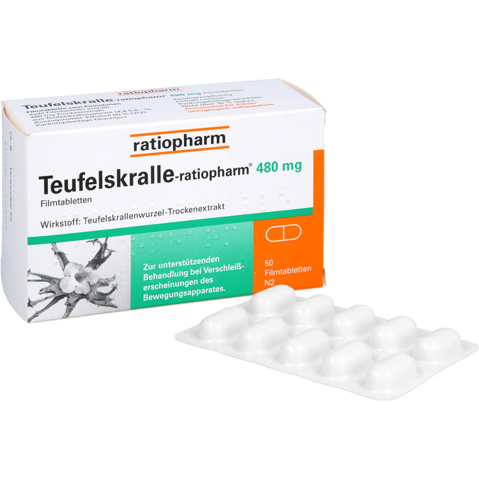 Teufelskralle-ratiopharm 480 mg Filmtabletten, 50 pc Tablettes