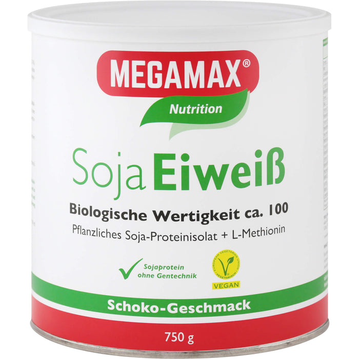 MEGAMAX Soja Eiweiß Pulver Schoko-Geschmack, 750 g Powder