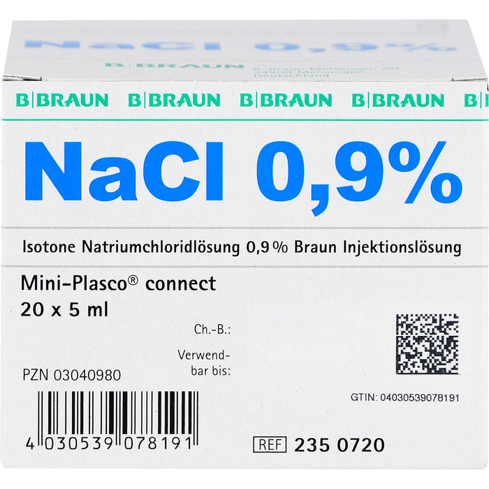 Isotone Kochsalzlösung NaCl 0,9% Braun Mini-Plasco connect, 100 ml Lösung