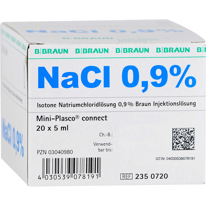 Isotone Kochsalzlösung NaCl 0,9% Braun Mini-Plasco connect, 100 ml Lösung