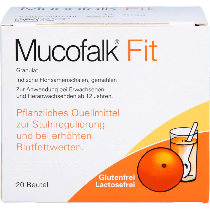 Mucofalk Fit Granulat zur Stuhlregulierung und bei erhöhten Blutfettwerten, 20 pcs. Sachets