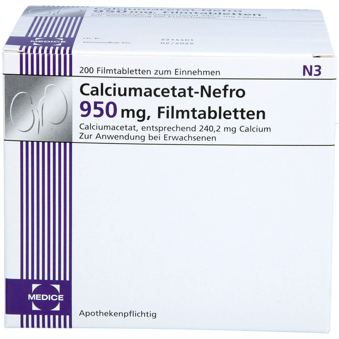 Calciumacetat-Nefro 950 mg, Filmtabletten, 200 St FTA