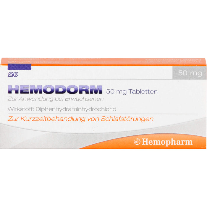 HEMODORM 50 mg Tabletten bei Schlafstörungen, 20 pc Tablettes