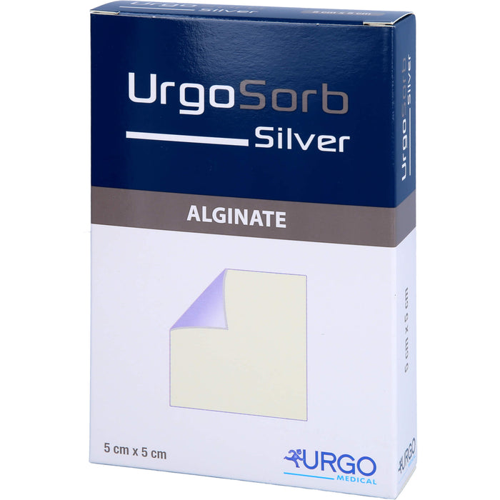 Urgosorb Silver, Calcium-Alginat-Wundauflage mit Silberkomplex, 10 St KOM