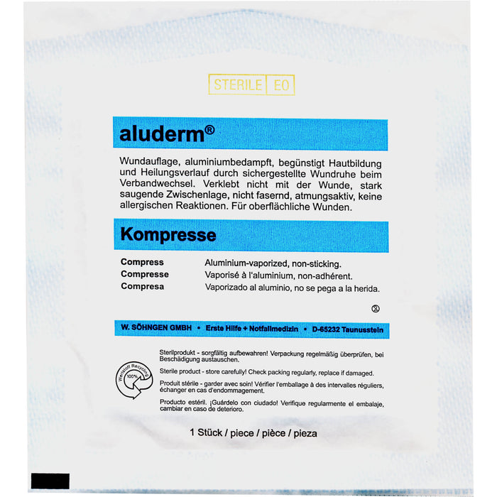 aluderm Kompresse 10 x 15 cm steril, 1 pc Compresses