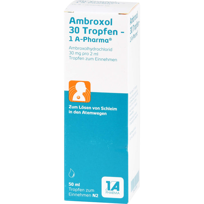 1A Pharma Ambroxol 30 Tropfen zum Lösen von Schleim in den Atemwegen, 50 ml Solution