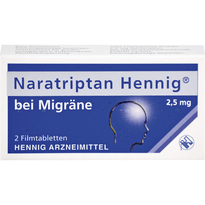 Naratriptan Hennig 2,5 mg Filmtabletten, 2 pc Tablettes