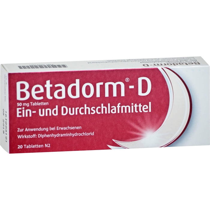 Betadorm-D 50 mg Tabletten Ein-und Durchschlafmittel, 20 pcs. Tablets