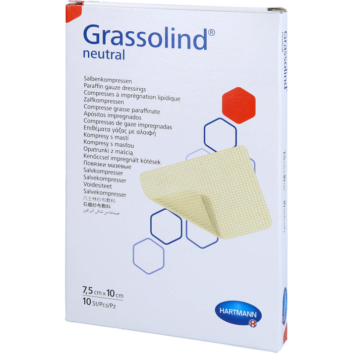 GRASSOLIND Salbenkompressen steril 7,5X10CM, 10 St KOM