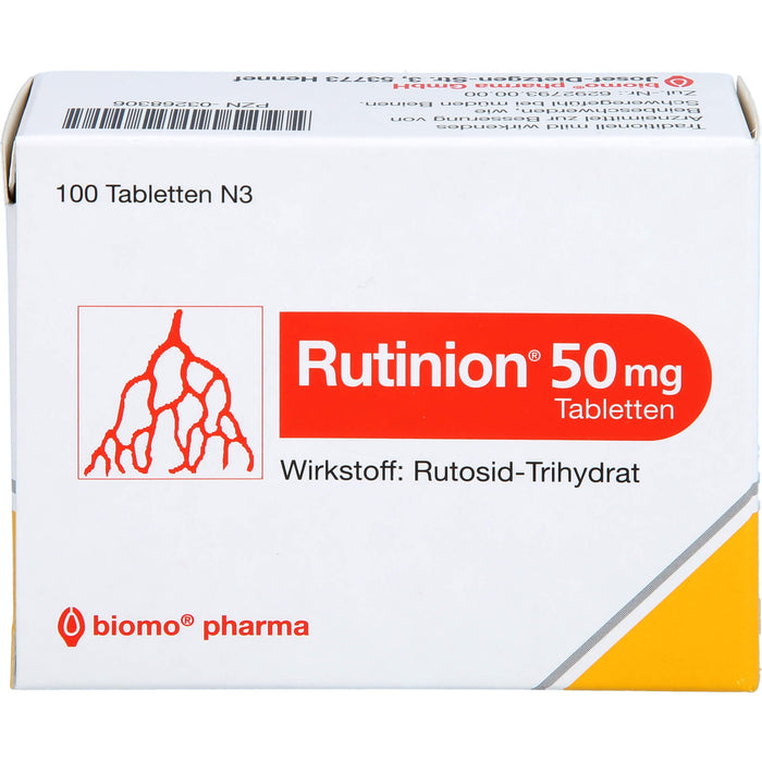 Rutinion 50 mg Tabletten zur Besserung von Beschwerden in den Beinen, 100 St. Tabletten