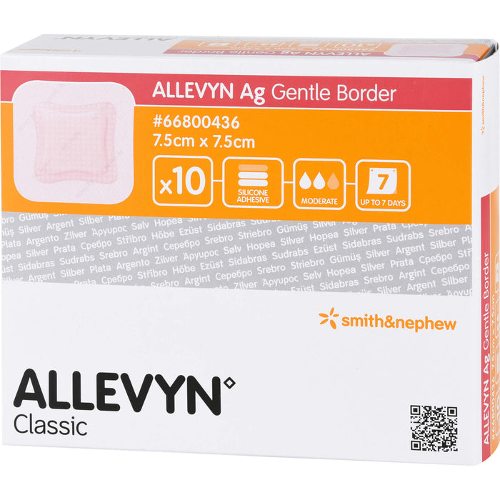 ALLEVYN Ag Gentle Border 7,5x7,5cm S & N, 10 St VER