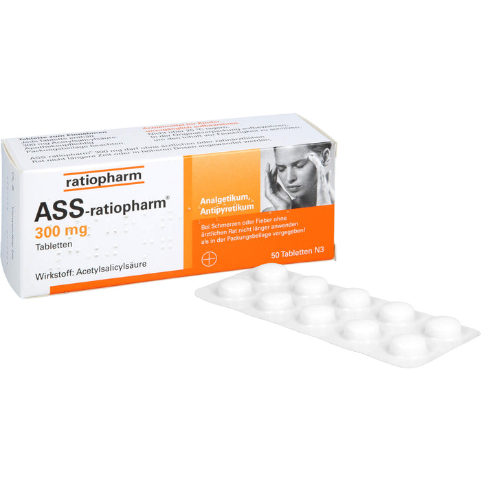 ASS-ratiopharm 300 mg Tabletten, 50 pcs. Tablets